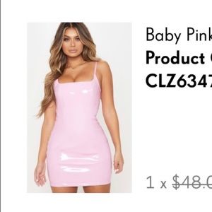 Baby Pink PU Dress